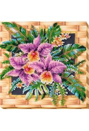 Midi Bead Embroidery Kit on Art Canvas "Cattleya"