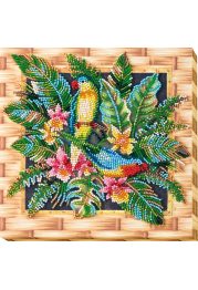 Midi Bead Embroidery Kit on Art Canvas "Lori parrots"