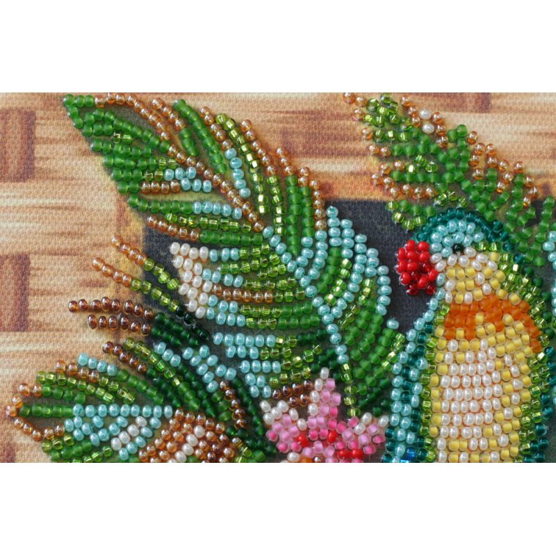 Midi Bead Embroidery Kit on Art Canvas "Lori parrots"