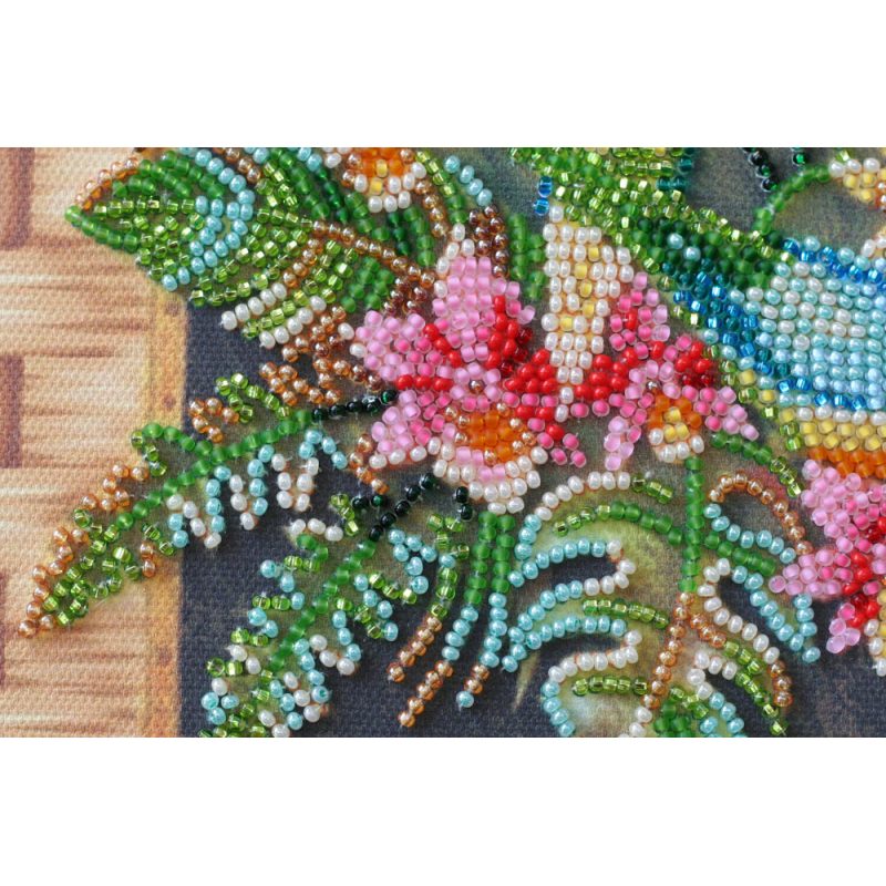 Midi Bead Embroidery Kit on Art Canvas "Lori parrots"
