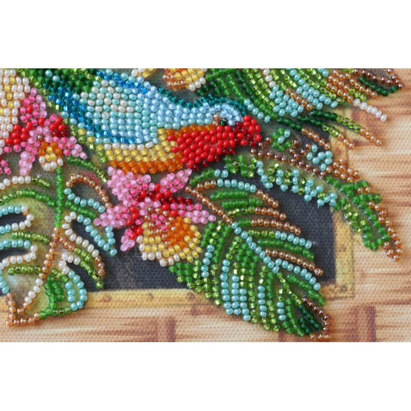Midi Bead Embroidery Kit on Art Canvas "Lori parrots"