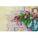 Midi Bead Embroidery Kit on Art Canvas "Umbrella and tulips"