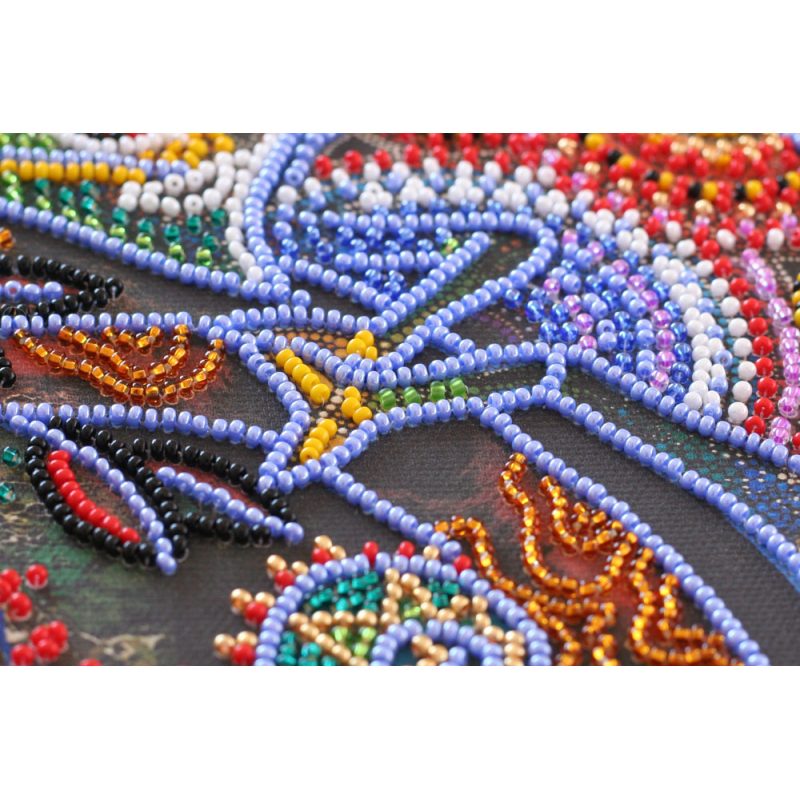 Midi Bead Embroidery Kit on Art Canvas "Chameleon"