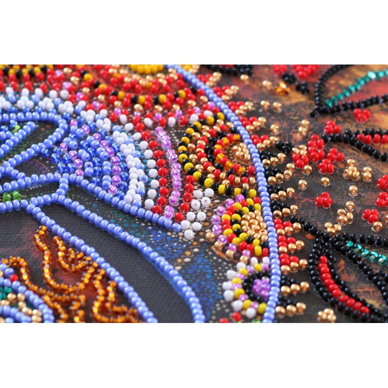 Midi Bead Embroidery Kit on Art Canvas "Chameleon"