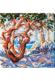 Midi Bead Embroidery Kit on Art Canvas "First snow"