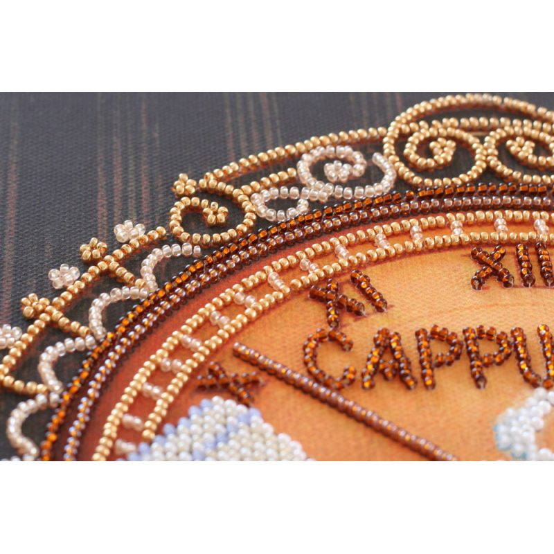 Midi Bead Embroidery Kit on Art Canvas "Сoffee and chocolate"