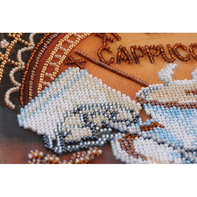 Midi Bead Embroidery Kit on Art Canvas "Сoffee and chocolate"