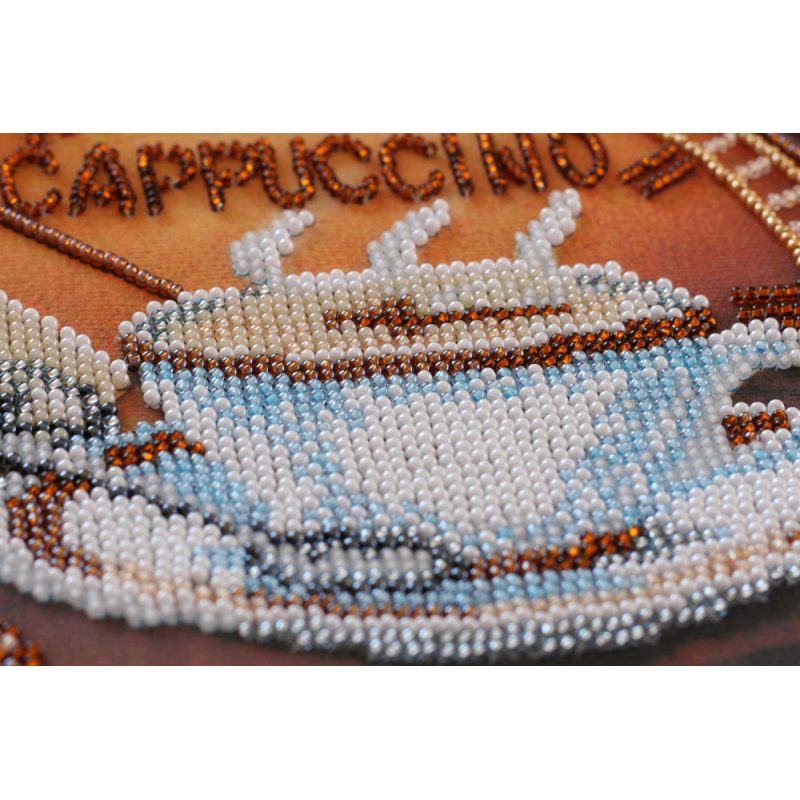 Midi Bead Embroidery Kit on Art Canvas "Сoffee and chocolate"