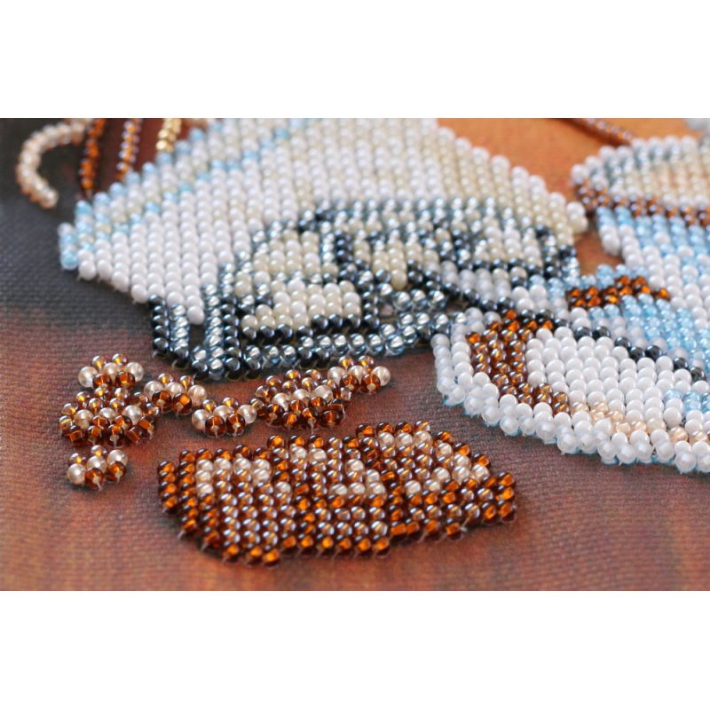Midi Bead Embroidery Kit on Art Canvas "Сoffee and chocolate"