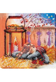 Midi Bead Embroidery Kit on Art Canvas "By the fire"