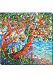 Midi Bead Embroidery Kit on Art Canvas "Above the sea"