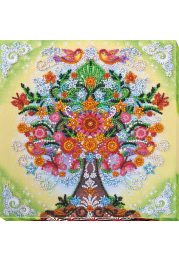 Midi Bead Embroidery Kit on Art Canvas "Fabulous tree"