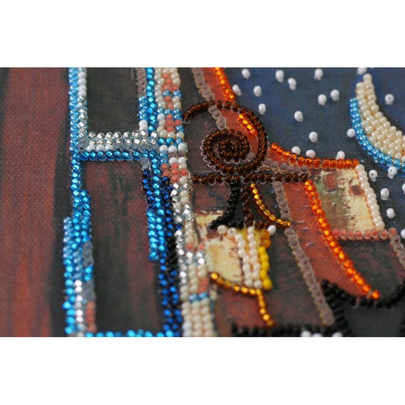 Midi Bead Embroidery Kit on Art Canvas "Cats at window"