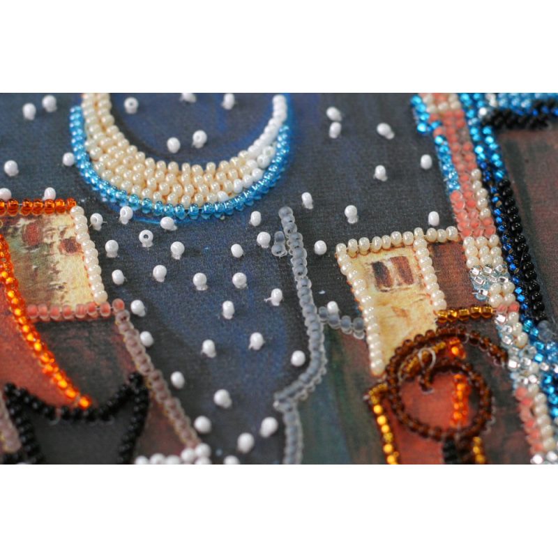 Midi Bead Embroidery Kit on Art Canvas "Cats at window"