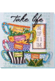 Midi Bead Embroidery Kit on Art Canvas "Coffee break"