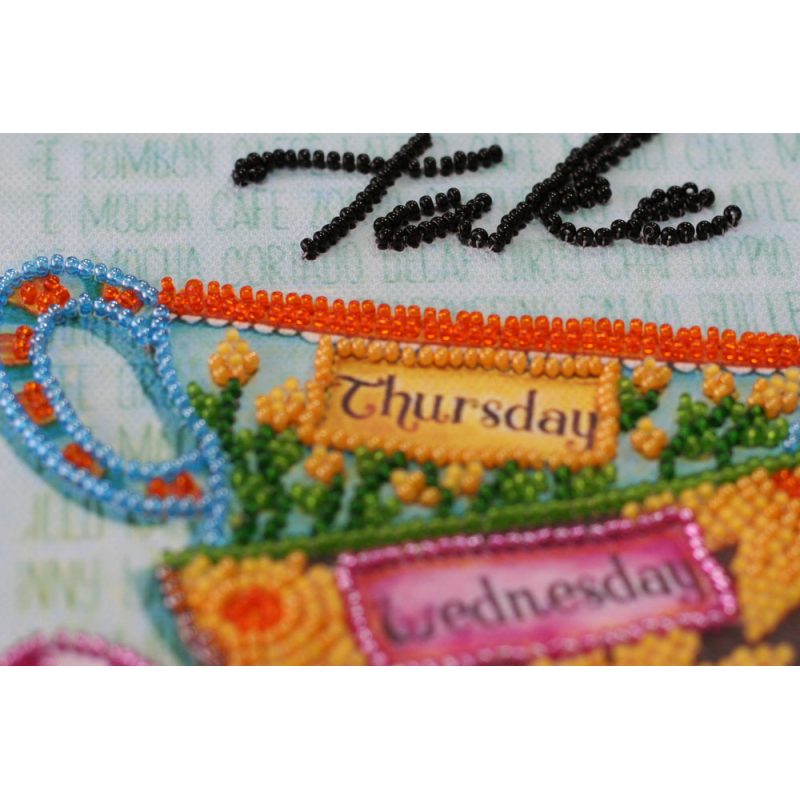 Midi Bead Embroidery Kit on Art Canvas "Coffee break"