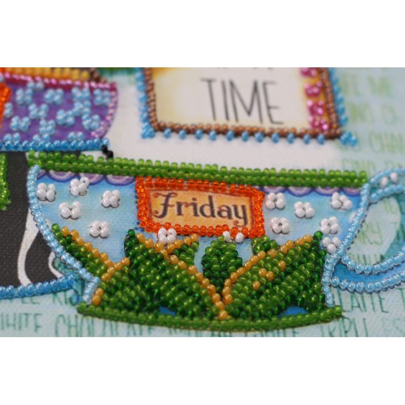 Midi Bead Embroidery Kit on Art Canvas "Coffee break"