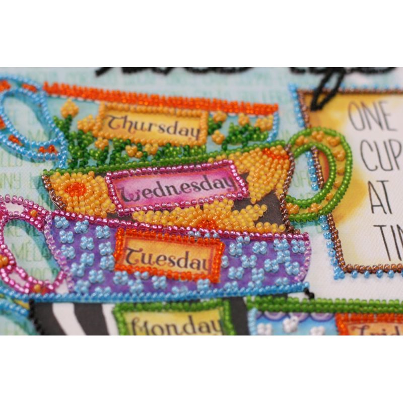 Midi Bead Embroidery Kit on Art Canvas "Coffee break"
