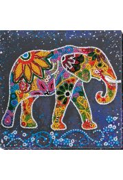 Midi Bead Embroidery Kit on Art Canvas "Indian elephant"