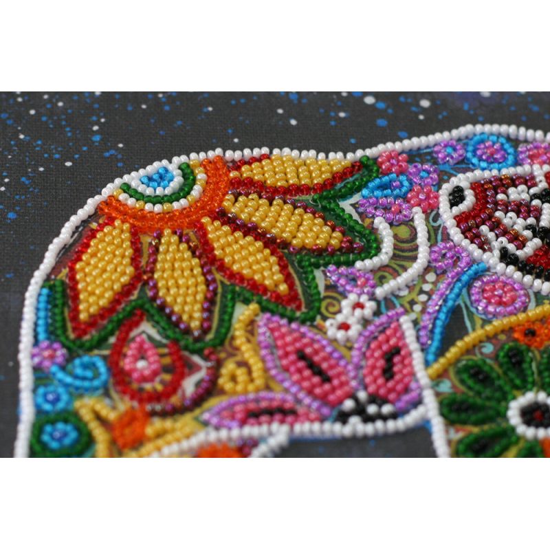 Midi Bead Embroidery Kit on Art Canvas "Indian elephant"