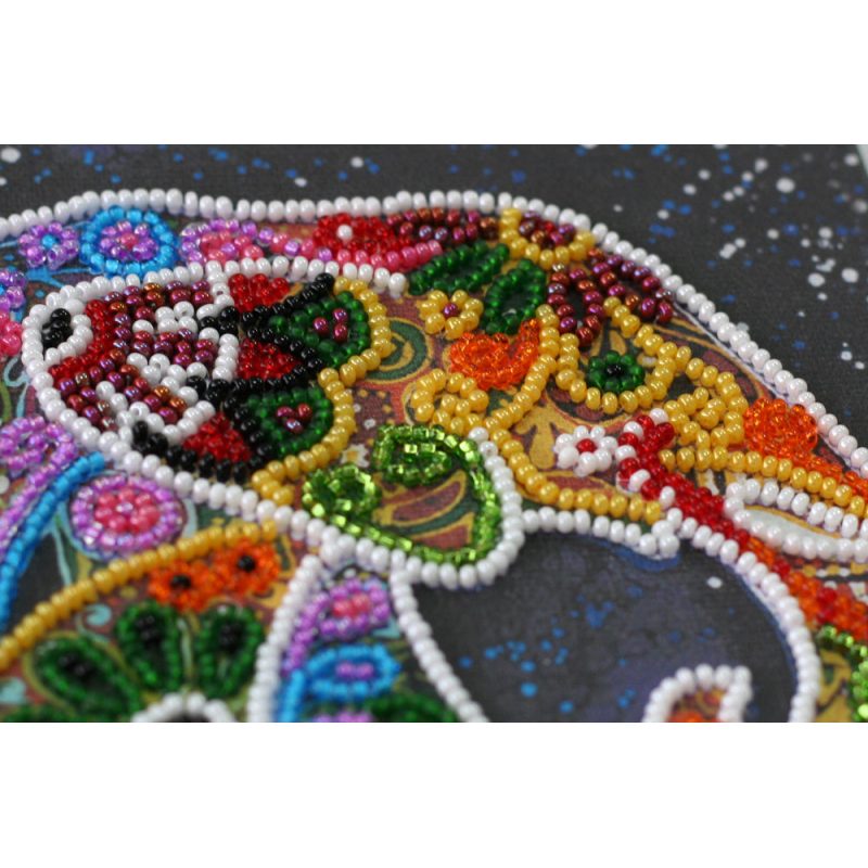 Midi Bead Embroidery Kit on Art Canvas "Indian elephant"