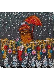Midi Bead Embroidery Kit on Art Canvas "Owl's gift"