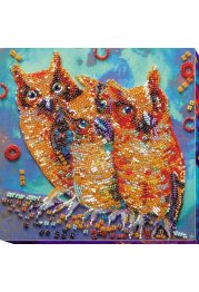 Midi Bead Embroidery Kit on Art Canvas "Funny trio"