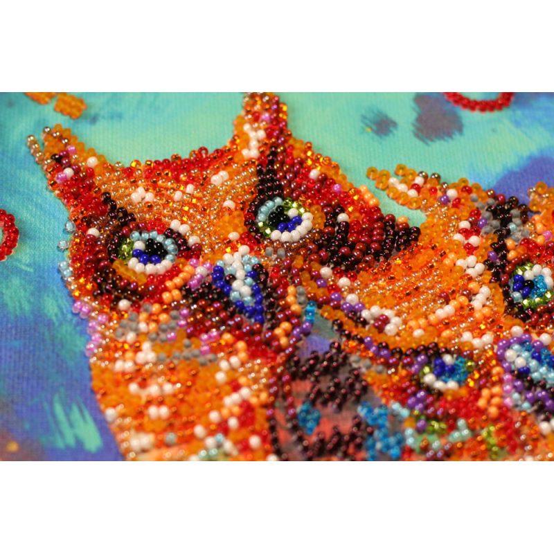Midi Bead Embroidery Kit on Art Canvas "Funny trio"