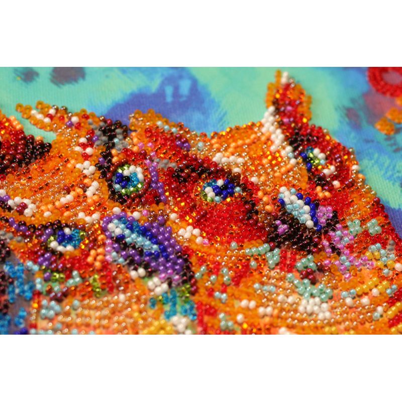 Midi Bead Embroidery Kit on Art Canvas "Funny trio"