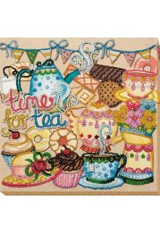 Midi Bead Embroidery Kit on Art Canvas "Crazy tea party"