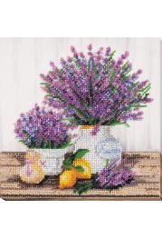 Midi Bead Embroidery Kit on Art Canvas "Lavander`s aroma"
