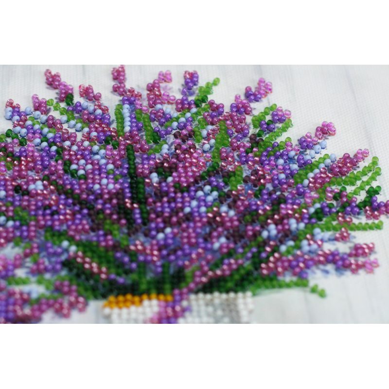 Midi Bead Embroidery Kit on Art Canvas "Lavander`s aroma"