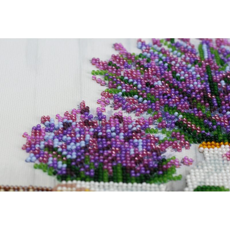Midi Bead Embroidery Kit on Art Canvas "Lavander`s aroma"
