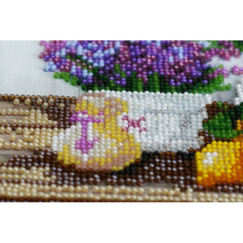 Midi Bead Embroidery Kit on Art Canvas "Lavander`s aroma"