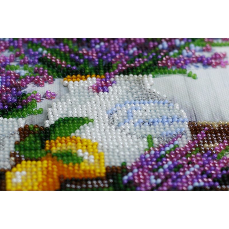 Midi Bead Embroidery Kit on Art Canvas "Lavander`s aroma"