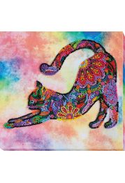 Midi Bead Embroidery Kit on Art Canvas "Playful kitten"