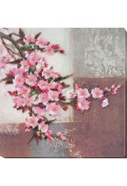 Midi Bead Embroidery Kit on Art Canvas "Stick of sakura"