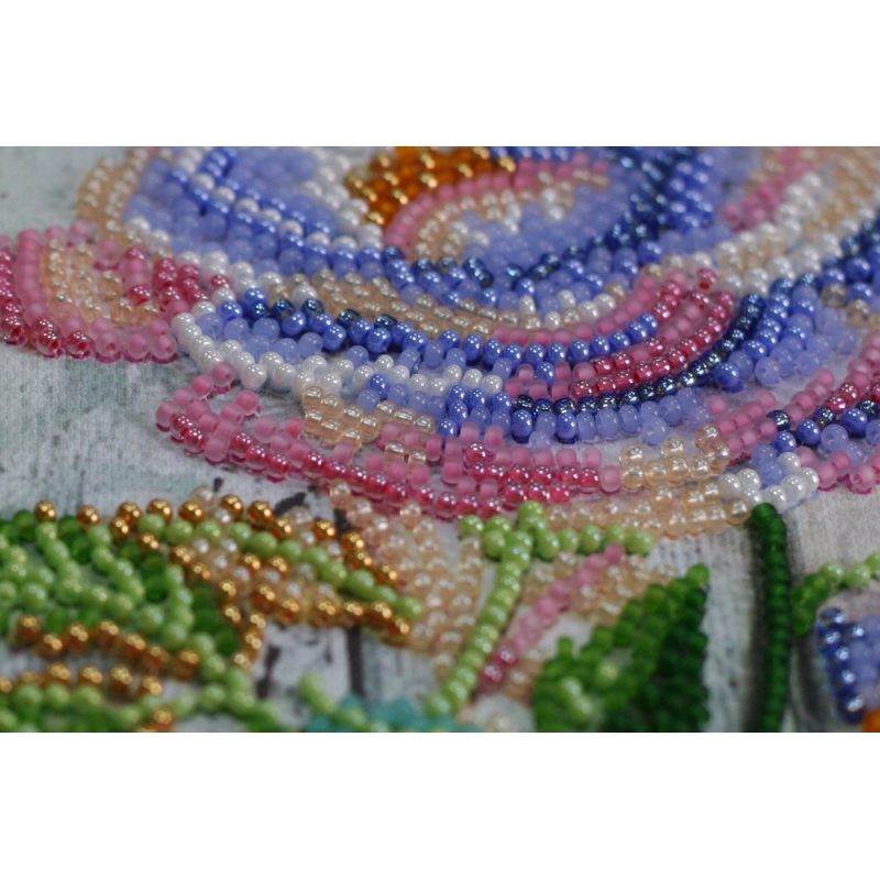 Midi Bead Embroidery Kit on Art Canvas "Сhina rose"