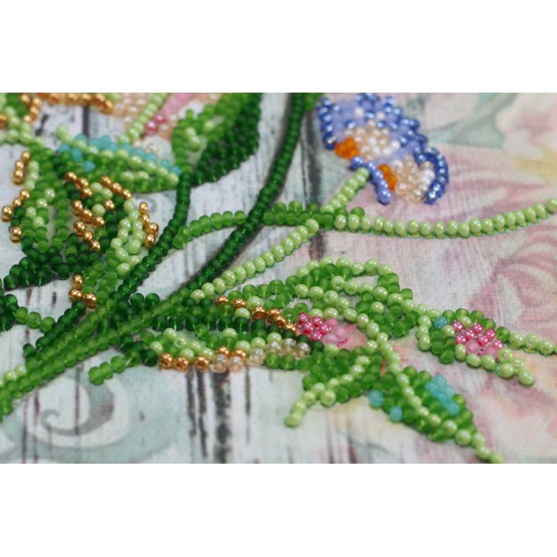 Midi Bead Embroidery Kit on Art Canvas "Сhina rose"