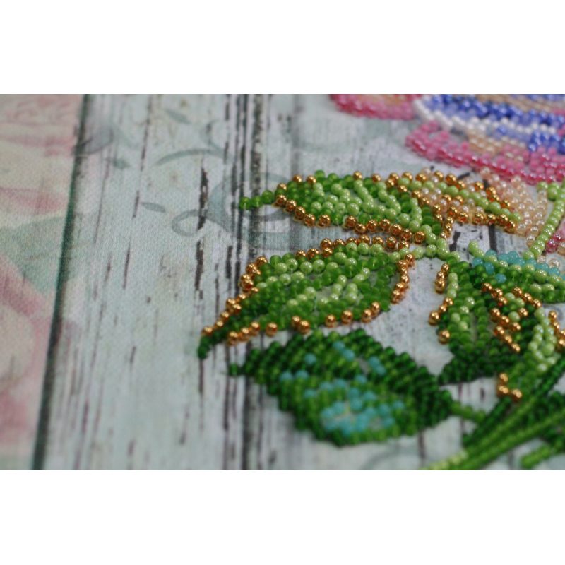 Midi Bead Embroidery Kit on Art Canvas "Сhina rose"