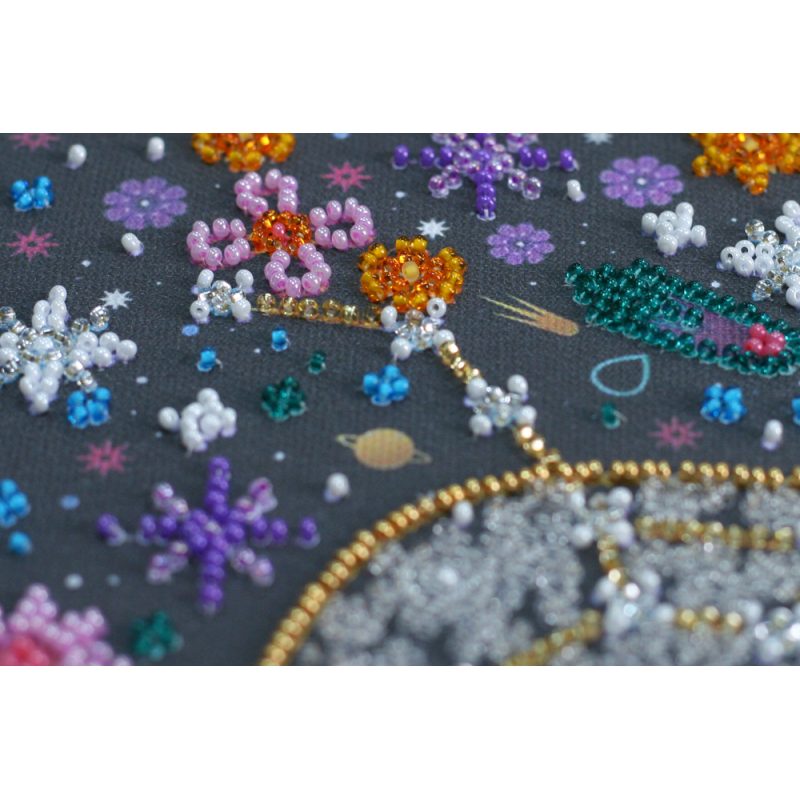 Midi Bead Embroidery Kit on Art Canvas "Under the star of hapiness"