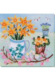 Midi Bead Embroidery Kit on Art Canvas "April morning"