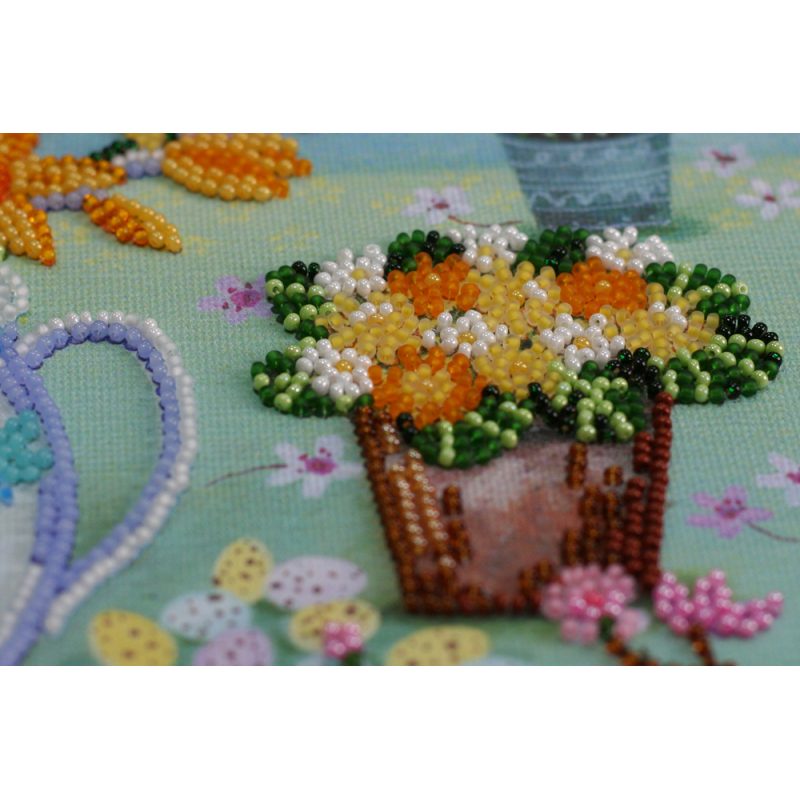 Midi Bead Embroidery Kit on Art Canvas "April morning"