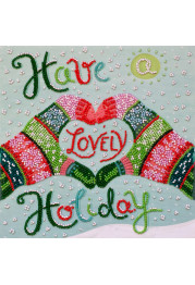 Midi Bead Embroidery Kit on Art Canvas "Have a lovely holidays"