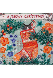 Midi Bead Embroidery Kit on Art Canvas "Meowy"