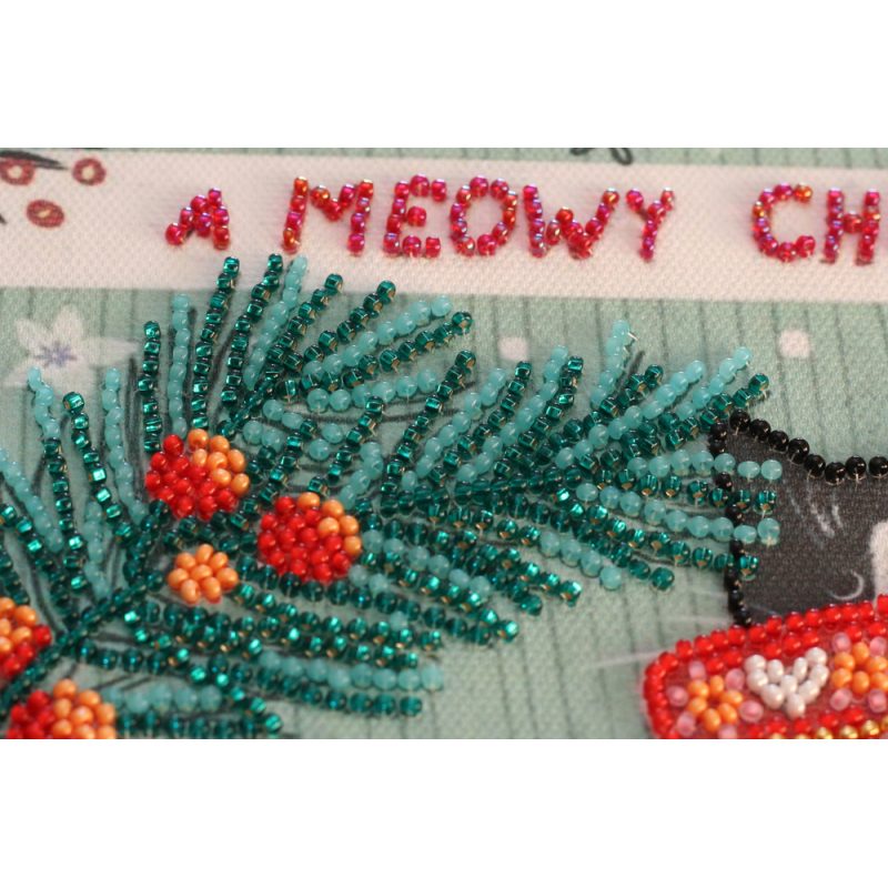 Midi Bead Embroidery Kit on Art Canvas "Meowy"