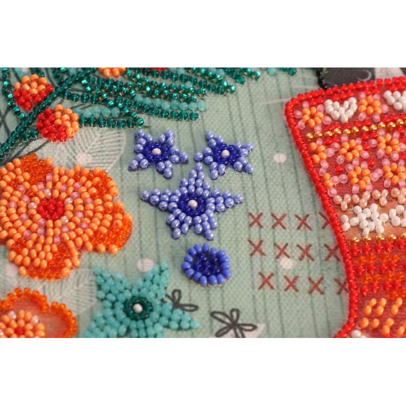 Midi Bead Embroidery Kit on Art Canvas "Meowy"