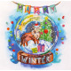 Midi Bead Embroidery Kit on Art Canvas "Happy winter"