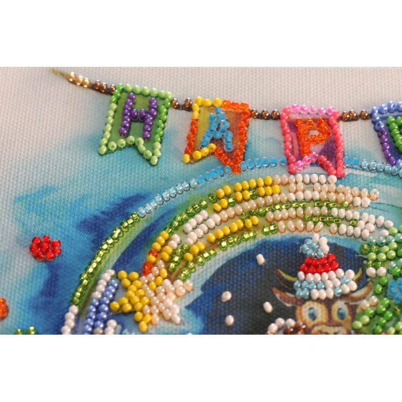 Midi Bead Embroidery Kit on Art Canvas "Happy winter"