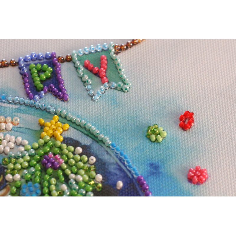 Midi Bead Embroidery Kit on Art Canvas "Happy winter"